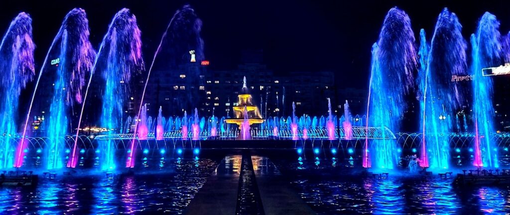 Bucharest downtown fountains