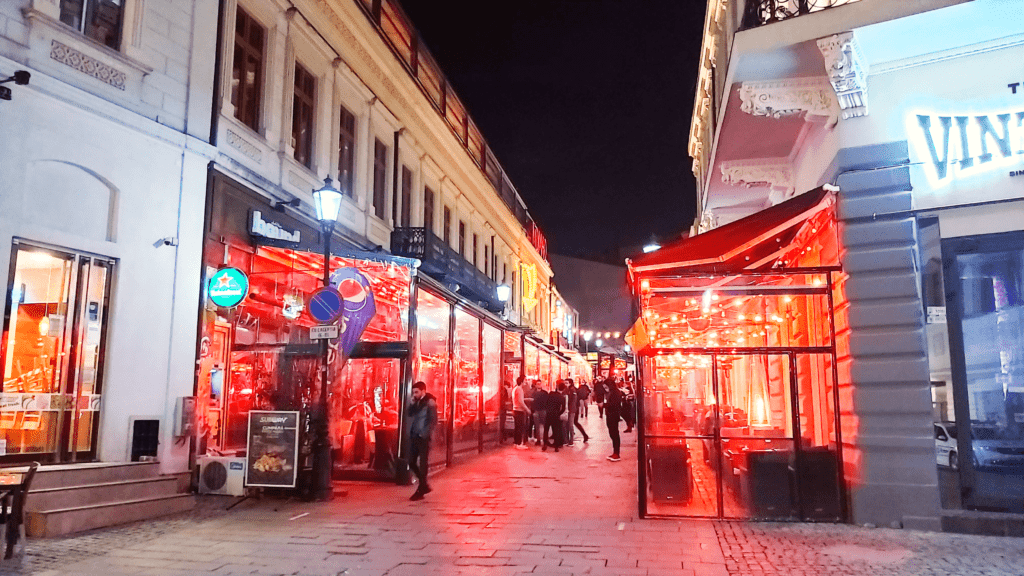 Bucharest Old Town at night