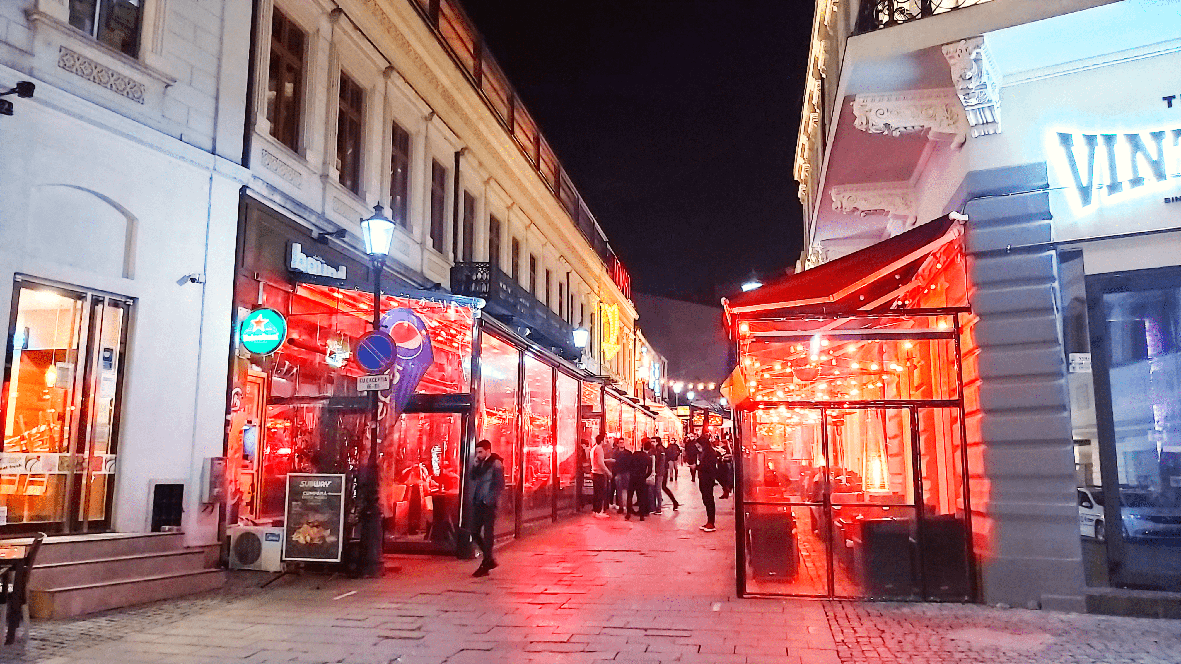 Bucharest Old Town at night