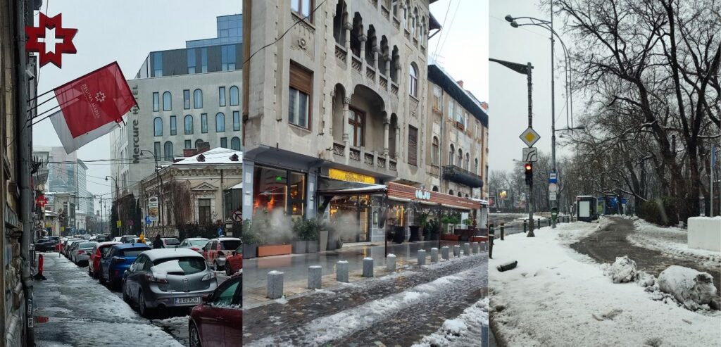 Bucharest streets in winter
