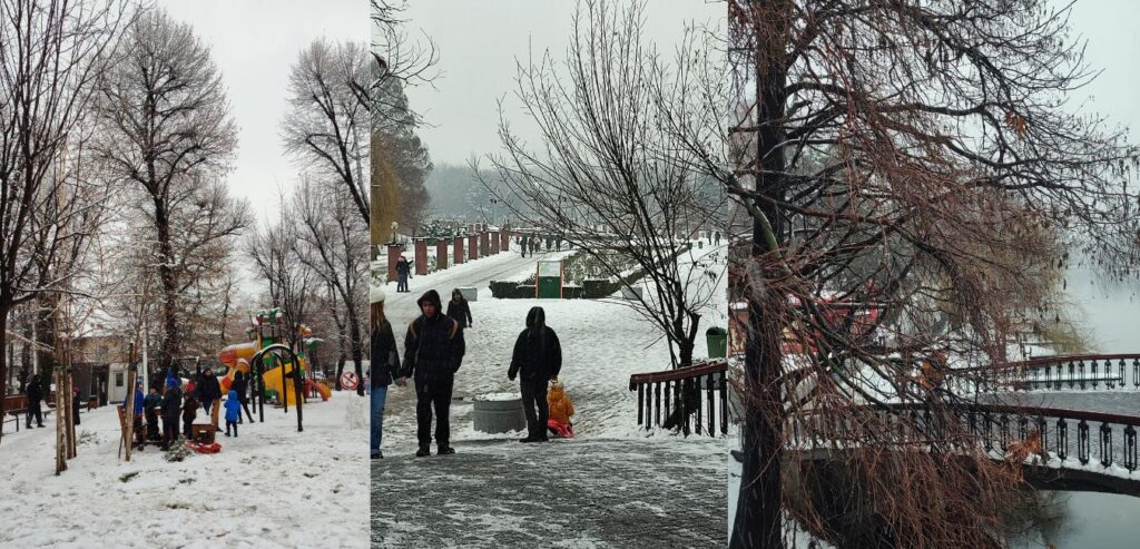 Parks in winter in Bucharest