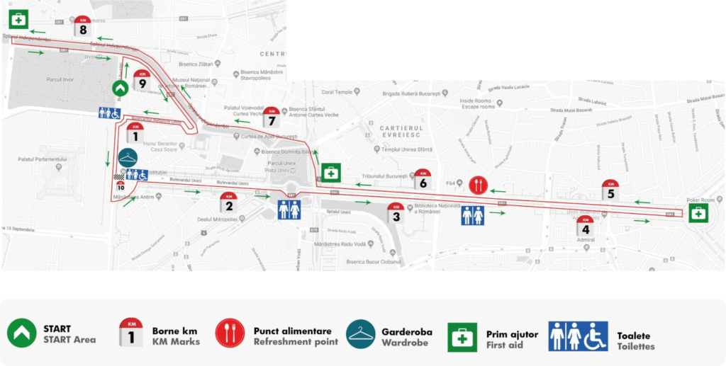 10km race map Bucharest