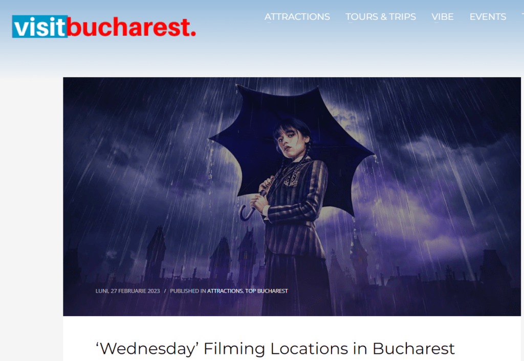 Wednesday' Filming Locations in Bucharest - Visit Bucharest