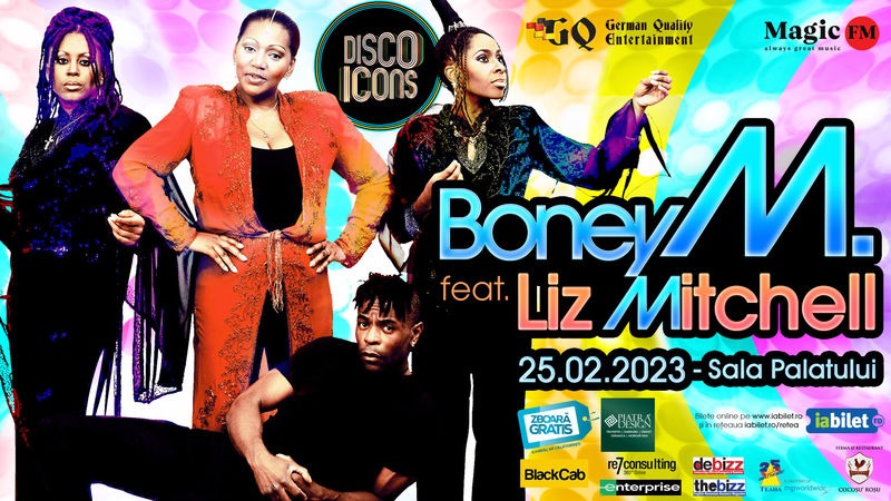 Boney M. feat. Liz Mitchell poster for the concert in Bucharest