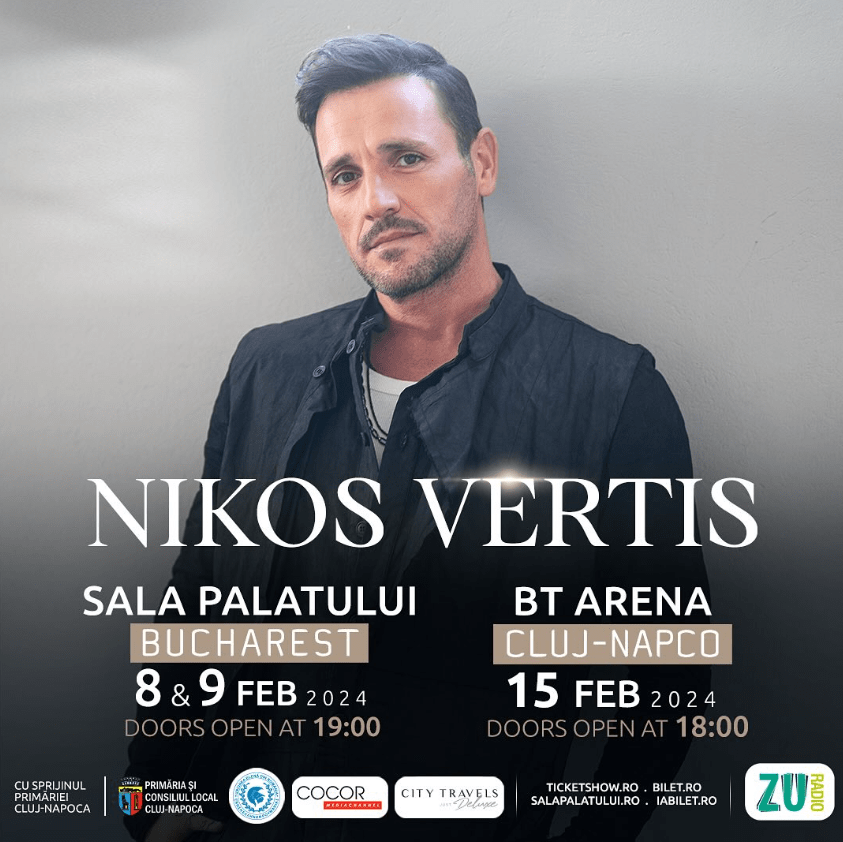 Nikos Vertis poster for the concert in Bucharest 2024