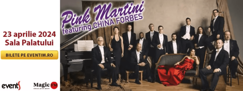 Pink Martini poster for the concert in Bucharest 2024