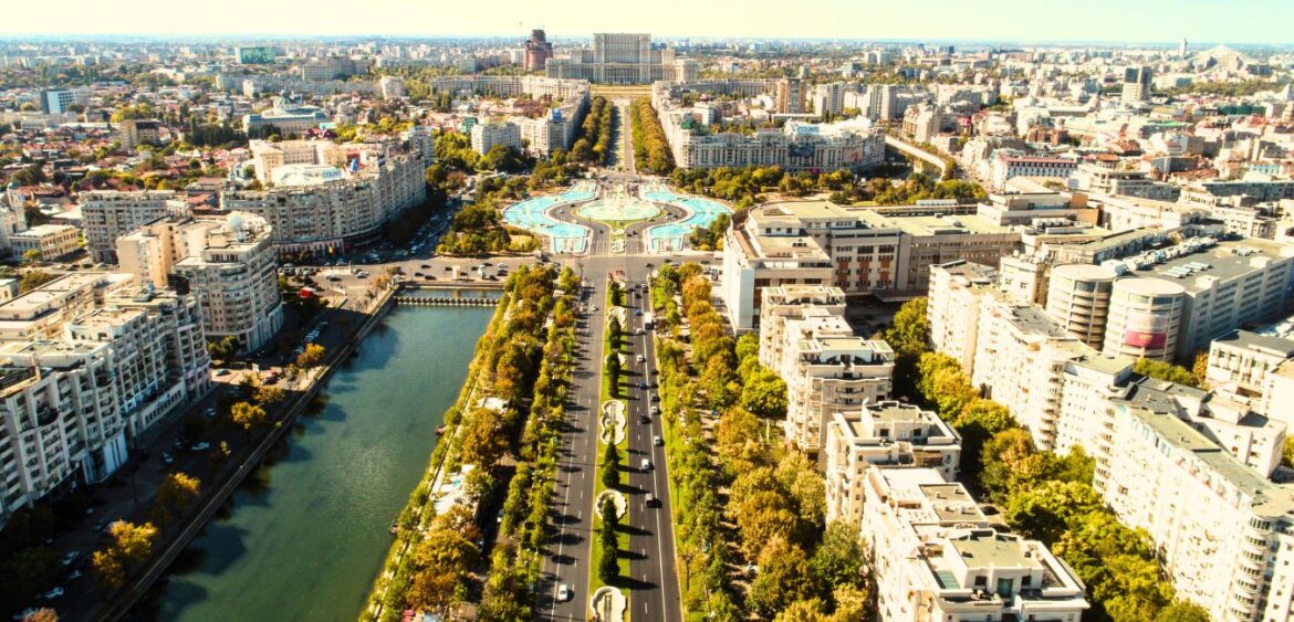 Aerial image of Bucharest