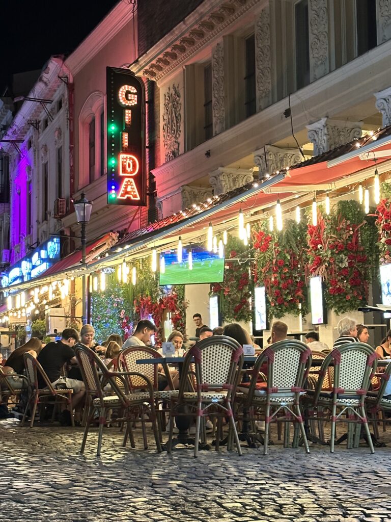 Old Town Bucharest at night